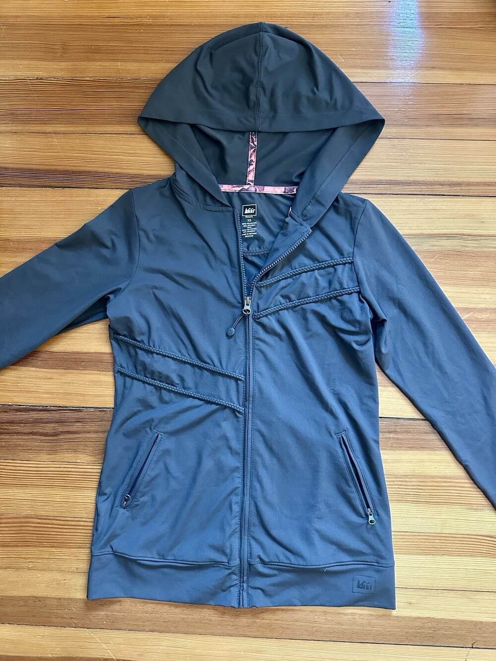 REI Gray Women’s Hooded Athletic Zip Up Jacket XS